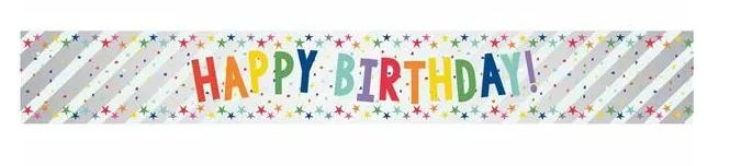 Happy Birthday Stars Foil Banner