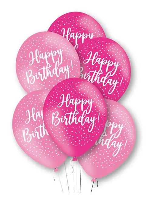 Happy Birthday Pink Latex Balloons