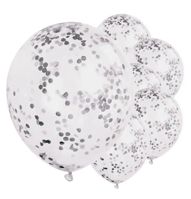 Silver Confetti Balloons